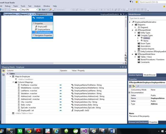 Entity Data Model Mapping Details